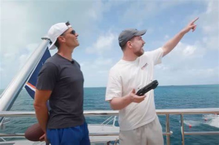 Tom Brady smashes drone off 300m yacht in Mr. Beast video